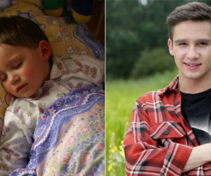 M jak miłość. Mateusz Mostowiak (Krystian Domagała) kiedyś i dziś - jako 4-miesięczne dziecko i 19-latek 