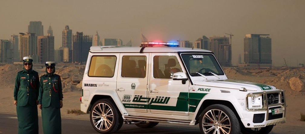 Mercedes G63 AMG Brabus - radiowóz w Dubaju