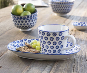 Biało-niebieska porcelana i ceramika