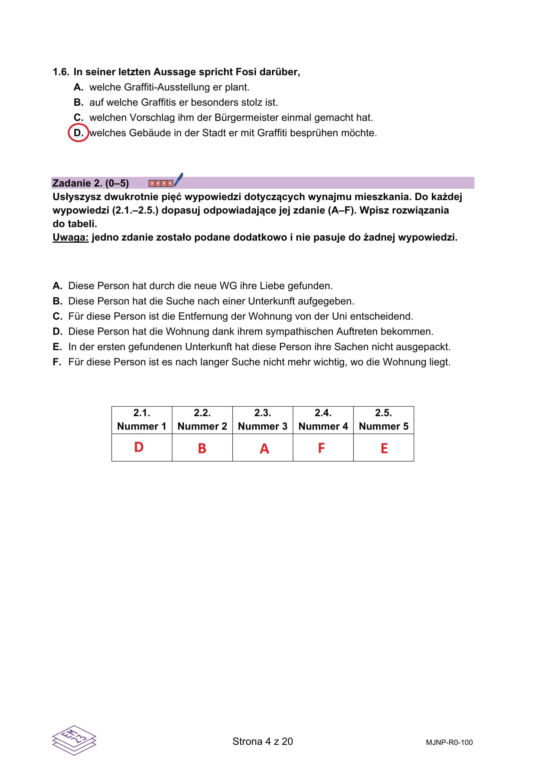 Matura 2025 niemiecki rozszerzony - odpowiedzi do arkusza CKE 13.05.2025 - Formuła 2023