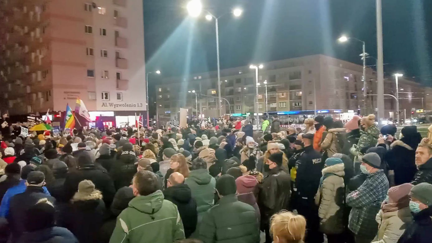 Protest "Wolne media" w Szczecinie