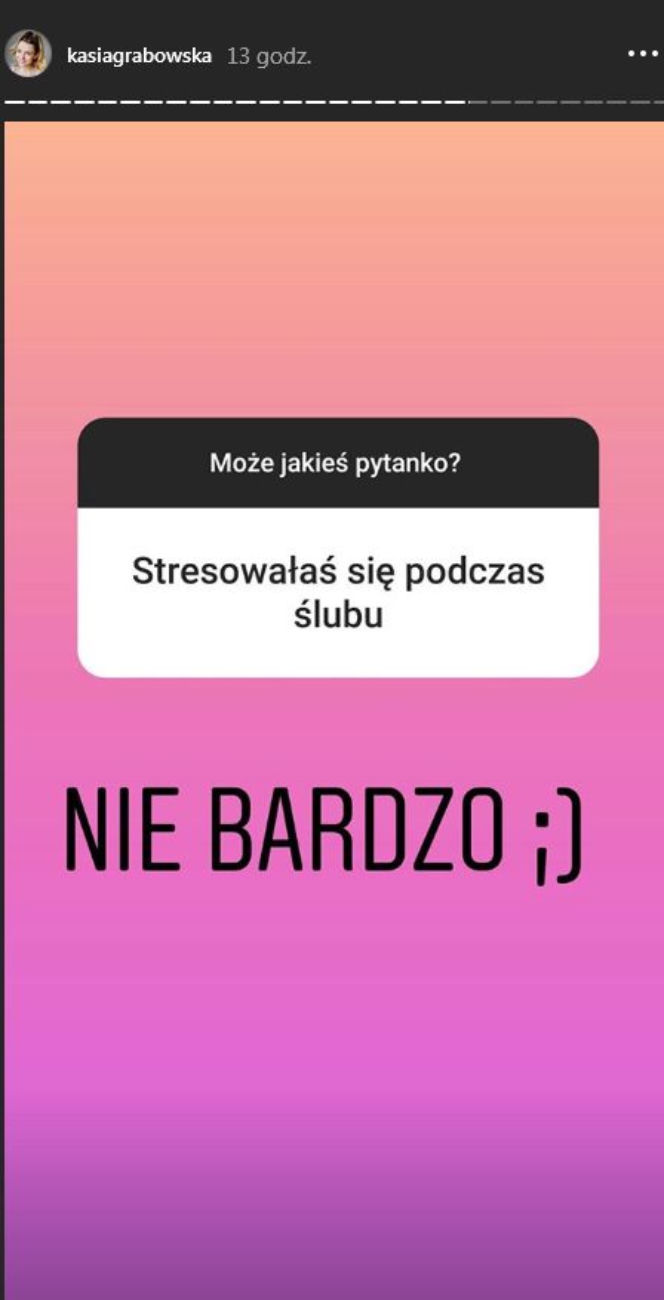 Katarzyna Grabowska na Instagramie o ślubie