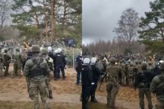 Kuźnica. Migranci forsują ogrodzenie! Wojsko, straż graniczna, policja w gotowości [WIDEO]
