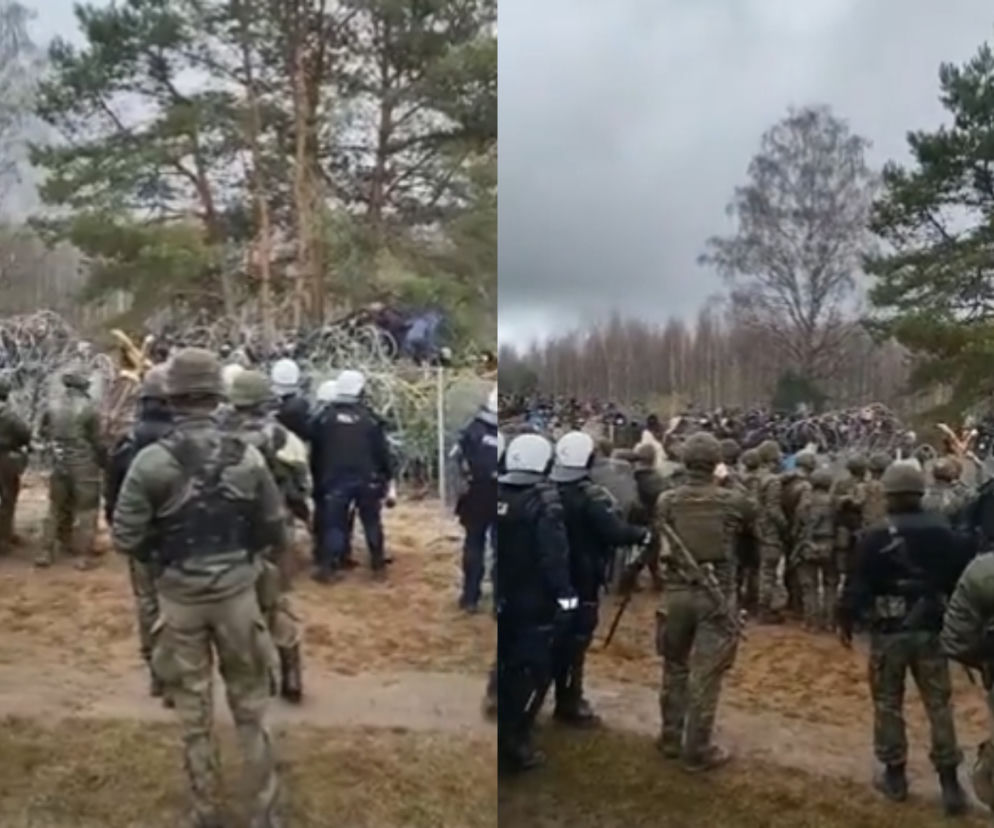 Kuźnica. Migranci zaczynają forsować ogrodzenie! [WIDEO]