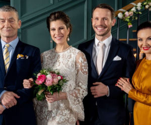 Barwy szczęścia odc. 2466. Franek (Mateusz Banasiuk), Regina (Kamila Kamińska), Stefan (Krzysztof Kiersznowski), Arleta (Grażyna Brodzińska)