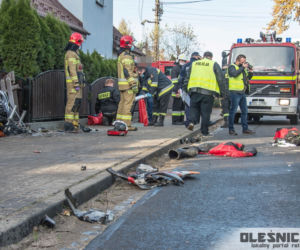 Motocyklista zderzył się z ciągnikiem rolniczym