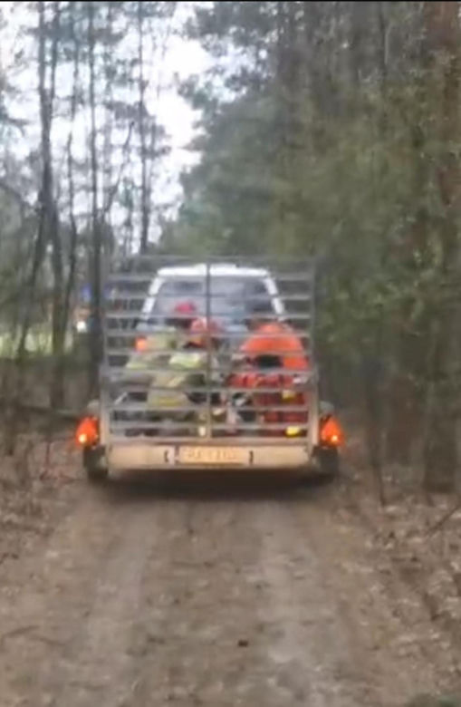 Kobieta spadła z konia pod Radomskiem. Strażacy nieśli ją na noszach 0,5 kilometra [ZDJĘCIA].