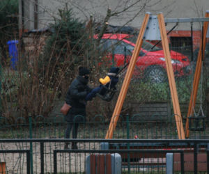 Marta Kaczyńska. Zabrała Stasia na spacer do rybnego