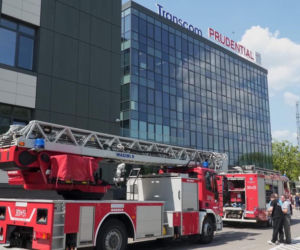 Białystok. Pożar w biurowcu przy ul. Świętojańskiej. Ewakuacja pracowników