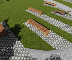 Edukacyjny ekotaras -   propozycja zagospodarowania terenu przyległego do Olimpijskiego Stadionu Rugby z widokiem na dolinę i Łynę.