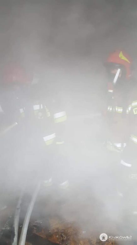 Pożar w Krakowie przy ul. Smoleńsk