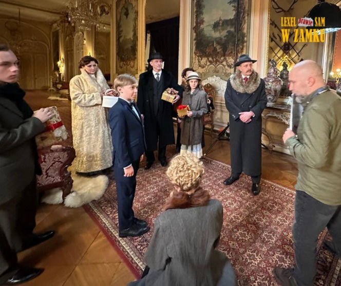 Plan filmowy w zamku w Pszczynie