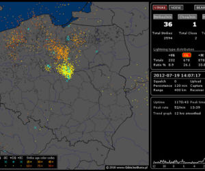 BURZE nad POLSKĄ 19.07.2012: NA ŻYWO - gdzie są i gdzie będą burze - MAPY, pogoda na czwartek, 19.07.2012