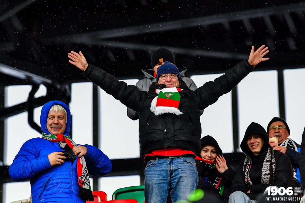Kibice na meczu Zagłębie Sosnowiec - GKS Katowice