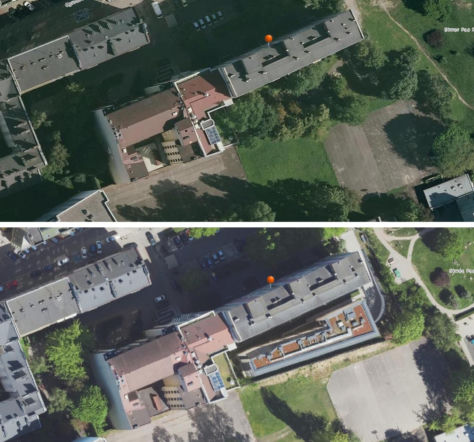 Ogrodowa 49 w Warszawie w 2017 i 2024 r.