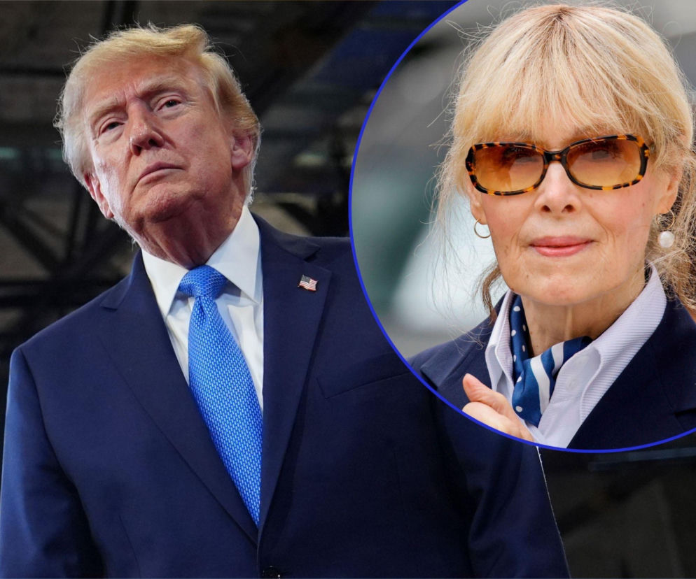 Donald Trump w garniturze. Na miniaturze E. Jean Carroll w okularach. O wyroku sądu przeczytasz na SE USA.