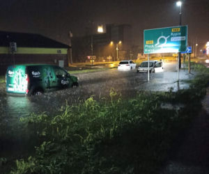Oberwanie chmury nad Sierpcem! Zalane ulice!