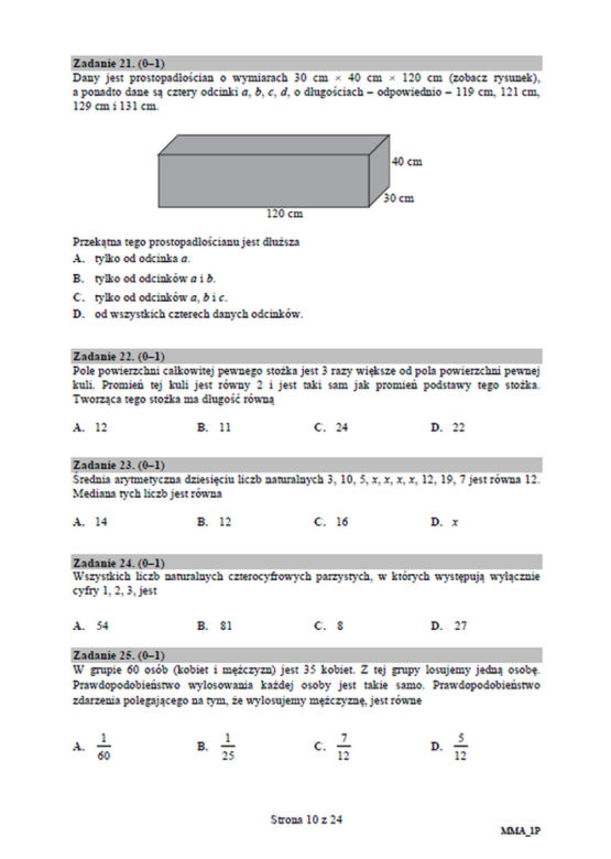 Matura poprawkowa 2019 - MATEMATYKA [ARKUSZE CKE, ZADANIA, ODPOWIEDZI]