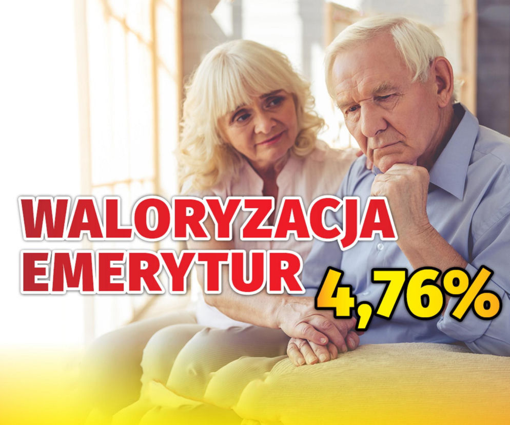 Seniorzy siedzą obok siebie. Na zdjęciu napis Waloryzacja Emerytur 4,76 procent. O podwyżkach przeczytasz na SE Superbiz.