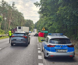 Śmiertelny wypadek w Stykowie na DK 42. Na miejscu zginął 23 letni mężczyzna