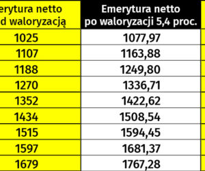 Tabela Waloryzacja