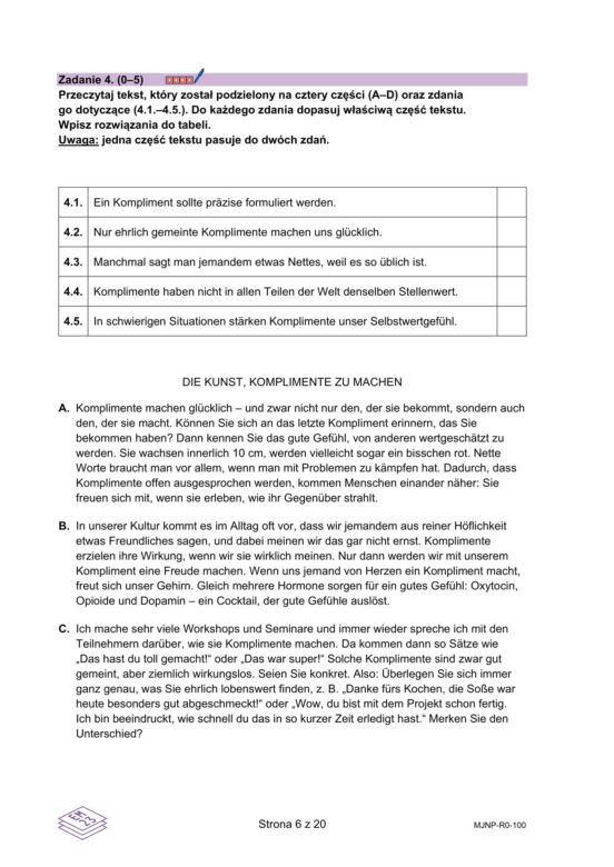 Matura 2025 niemiecki rozszerzony - arkusz CKE 13.05.2025 - Formuła 2023