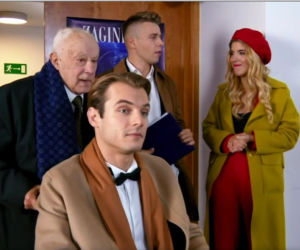 Barwy szczęścia odc. 2021. Agata (Natalia Zambrzycka), Patryk (Konrad Skolimowski), Paweł (Mateusz Rzeźniczak), Jan Szuman (Stanisław Brudny)