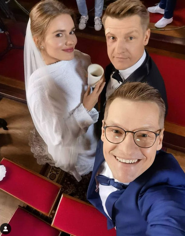 M jak miłość na planie. Piotrek (Marcin Mroczek), Franka (Dominika Kachlik), Paweł (Rafał Mroczek)