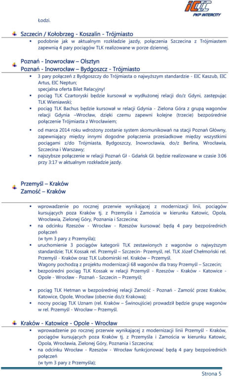 Zmiany w rozkładzie jazdy PKP