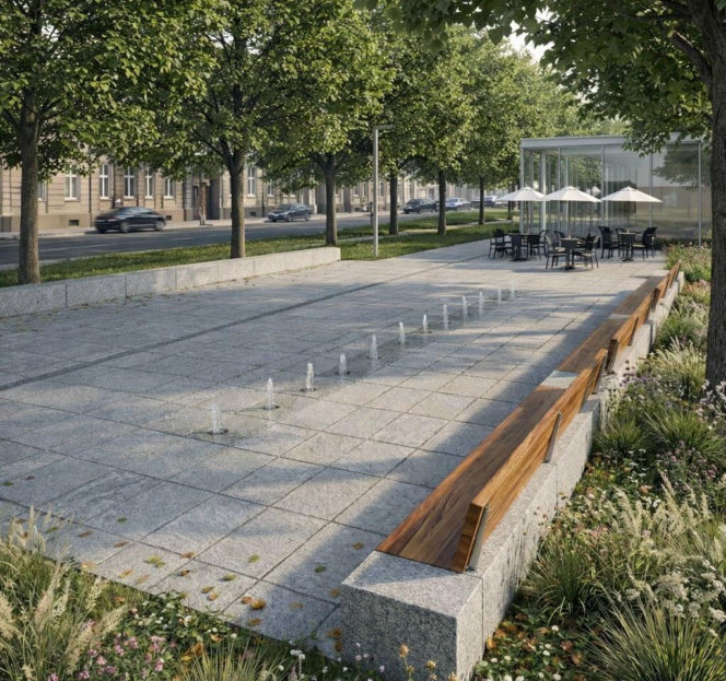 Aleja Fontann - koncepcja miasta