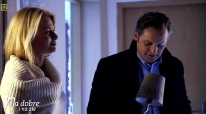 Na dobre i na złe odc. 555. Tomasz Rzepecki (Ireneusz Czop), Agata Woźnicka (Emilia Komarnicka)
