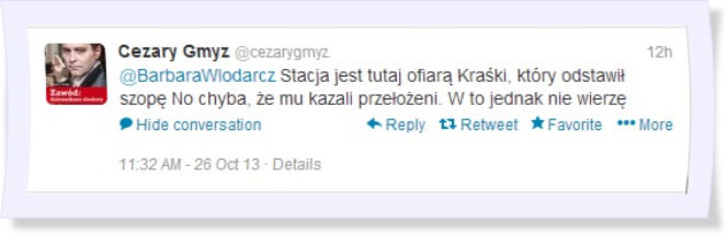 Twit Cezarego Gmyza