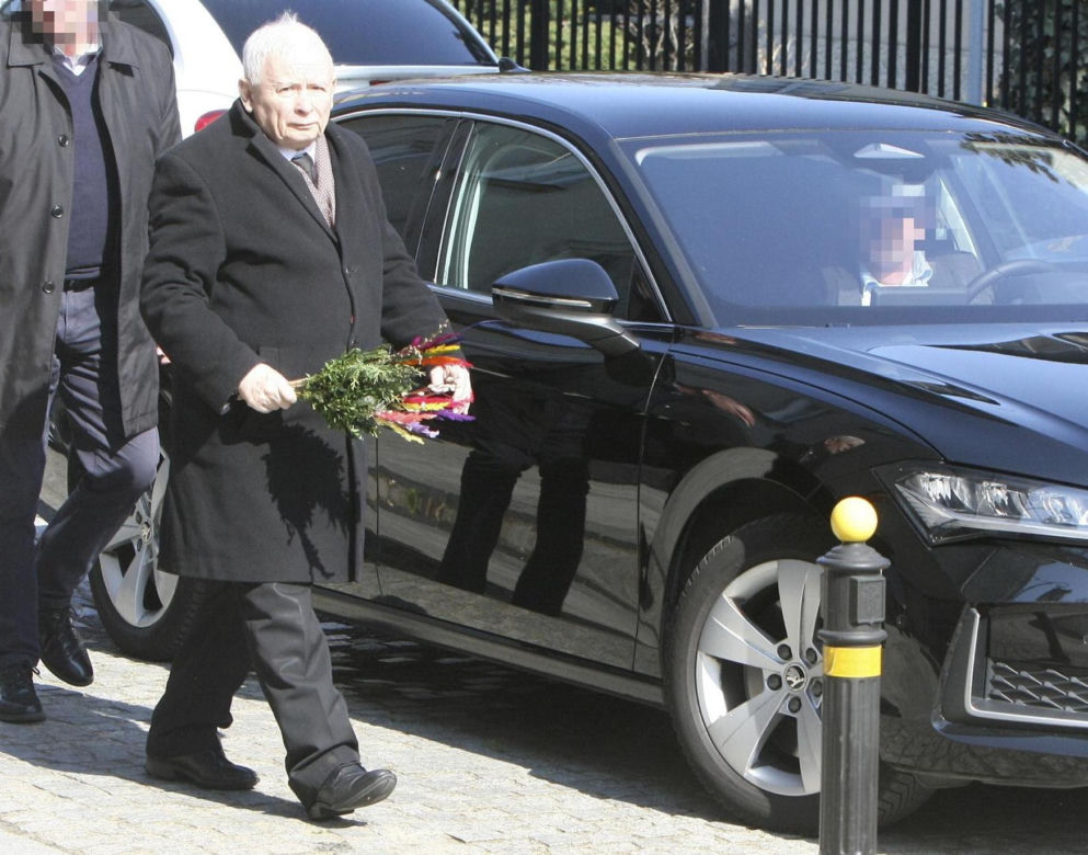 Jarosław Kaczyński szykuje się do świąt. Prezes PiS z kolorową palmą