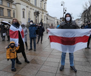 Warszawa. Akcja solidarnościowa z Nawalnym