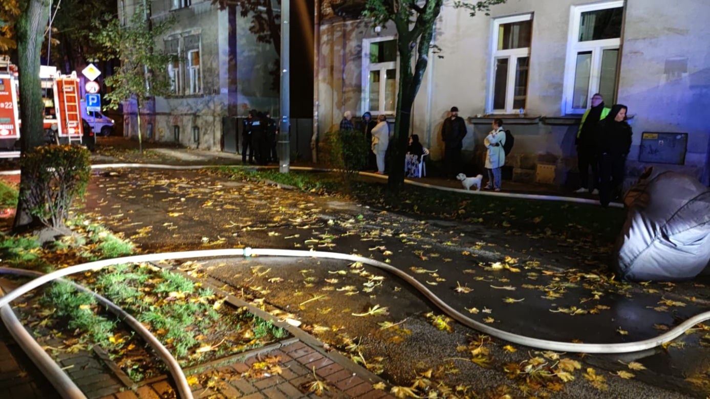 Pożar kamienicy przy ulicy Rejtana w Tarnowie