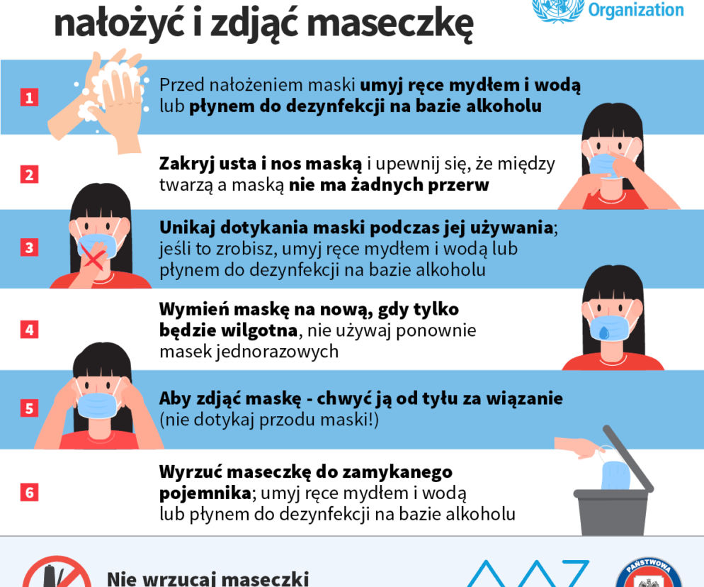 Jak prawidłowo nałożyć i zdjąć maseczkę