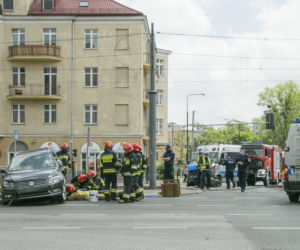 Wypadek na skrzyżowaniu Grójeckiej z Wawelską
