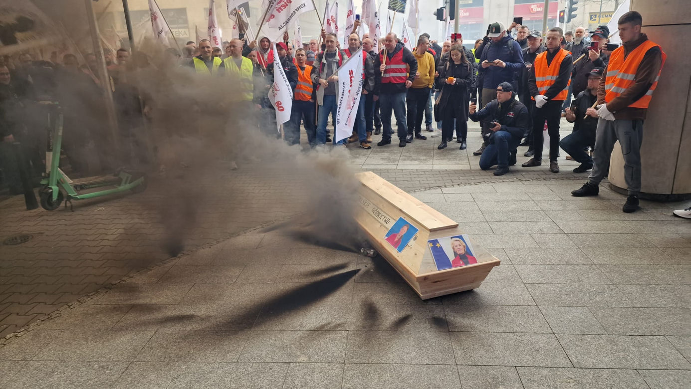 Protest górników w Warszawie
