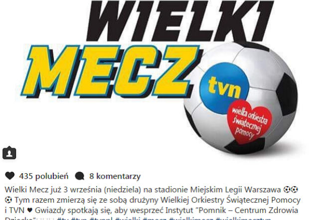 Mecz TVN kontra WOŚP. Data, miejsce i bilety na charytatywny mecz gwiazd