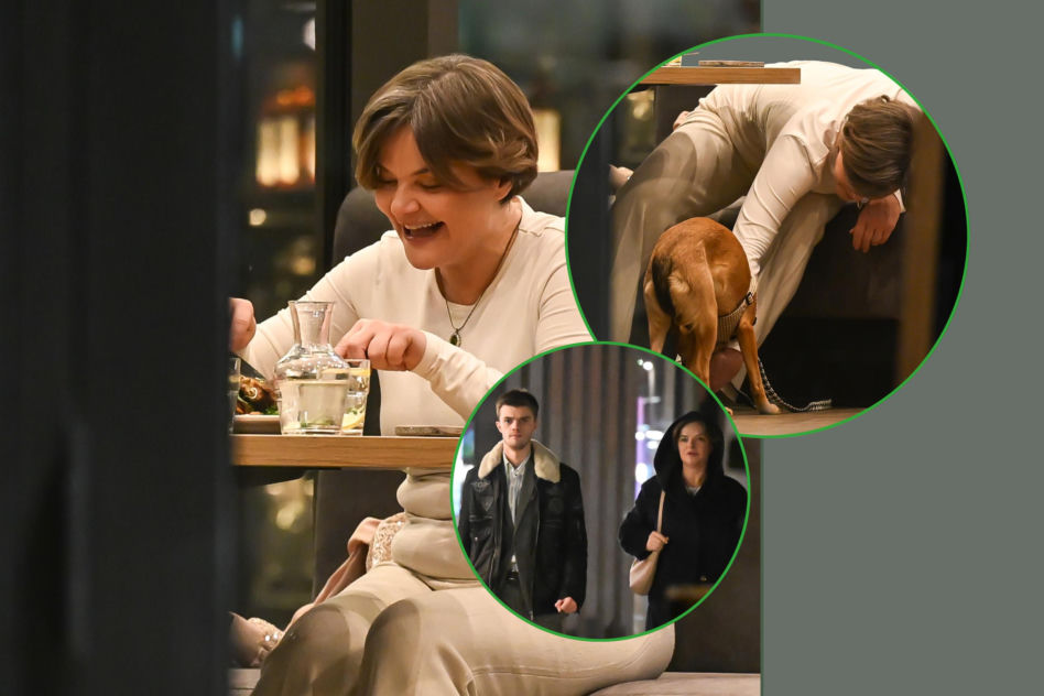 Monika Richardson z dzieckiem i pieskiem