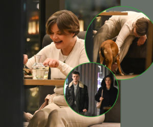 Monika Richardson z dzieckiem i psieckiem w restauracji. Karmiła Kiko wprost ze stołu