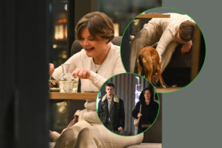 Monika Richardson z dzieckiem i psieckiem w restauracji. Karmiła Kiko wprost ze stołu