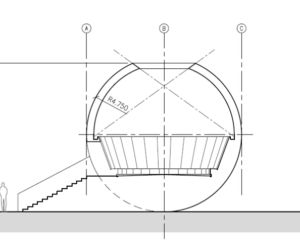 Skyspace - projekt, przekrój