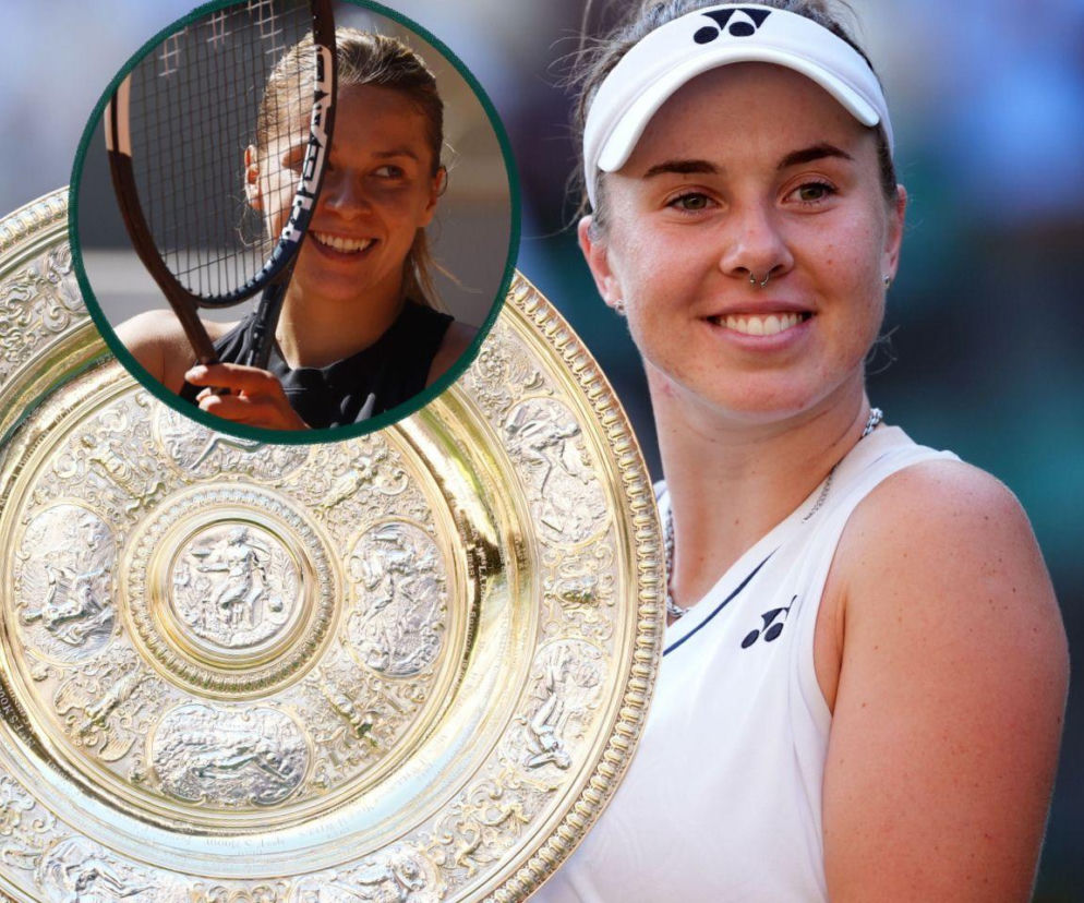 Linda Noskova trzyma trofeum Wimbledonu. Na miniaturce Maja Chwalińska z rakietą. O meczu tenisistek przeczytasz na Eska.