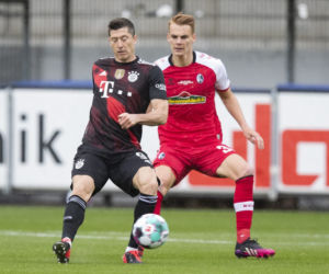 Robert Lewandowski w meczu z Freiburgiem