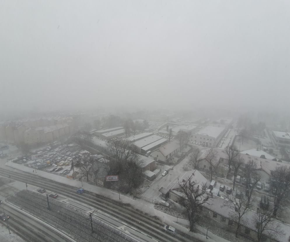 Burza śnieżna w Krakowie