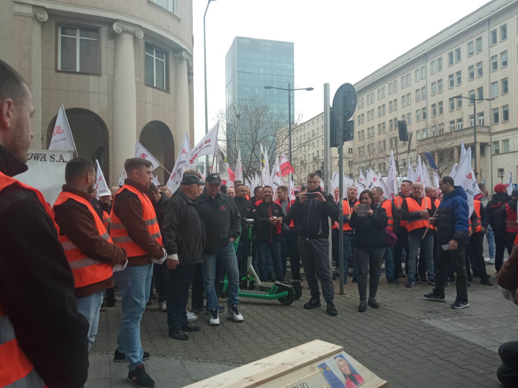 Protest górników w Warszawie