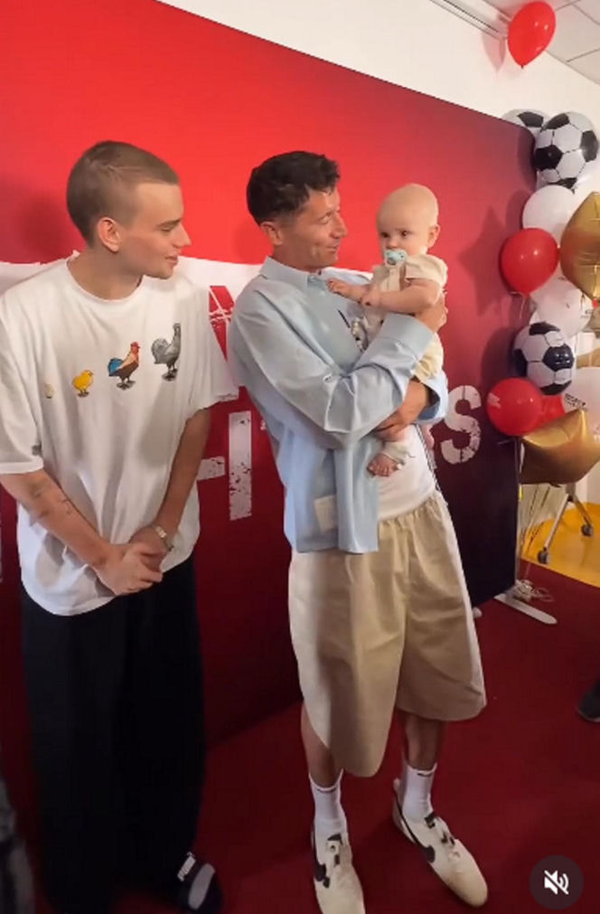 Robert Lewandowski i Łatwogang na wspólnym spotkaniu