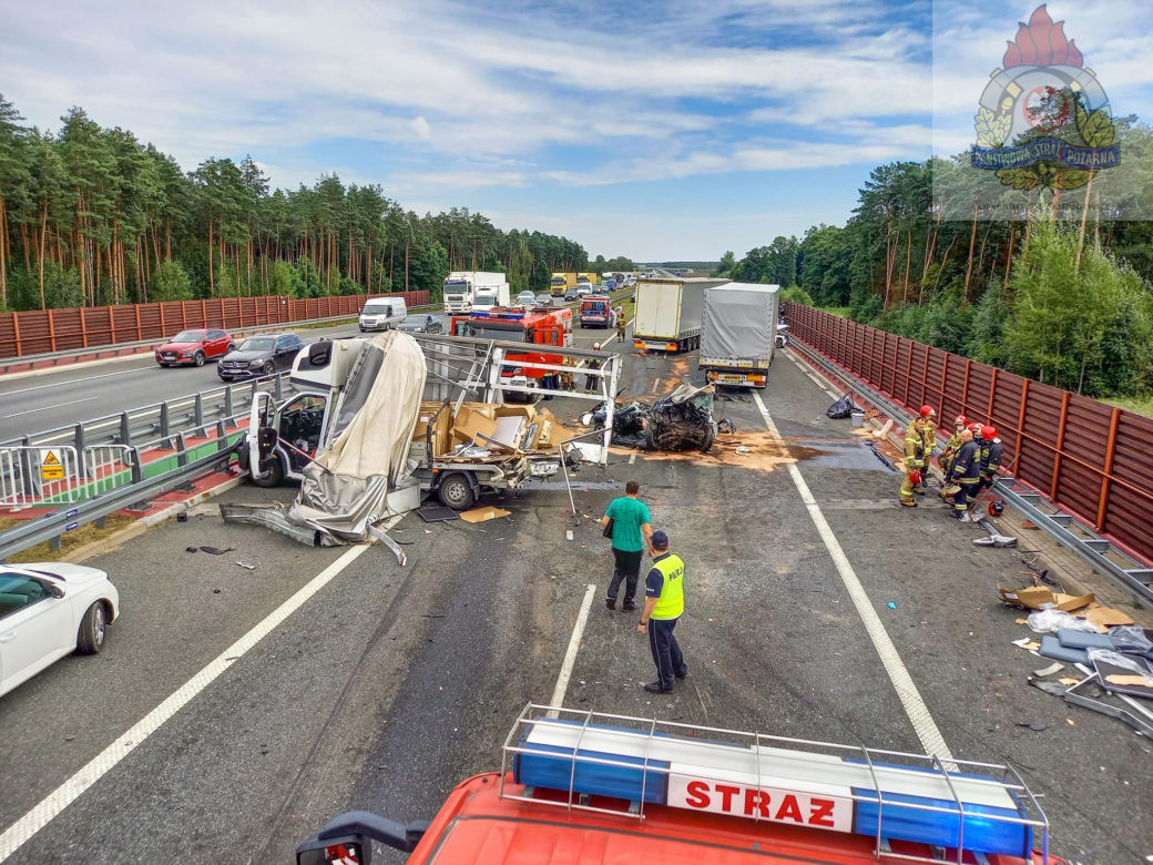 Potężny karambol na A2