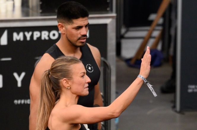 Anna Lewandowska z przystojnym Latynosem na zawodach Hyrox